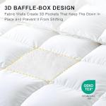 ALPSWAN Goose Feather Down Fiber Comforter King Size, White Polyester Cotton Duvet Insert, All Season Medium Warmth Fluffy Bedding Comforter (White, King)