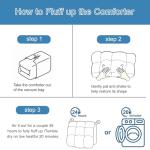 ALPSWAN Goose Feather Down Fiber Comforter King Size, White Polyester Cotton Duvet Insert, All Season Medium Warmth Fluffy Bedding Comforter (White, King)