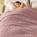 Bedsure GentleSoft Blankets Queen Size for Bed - 350GSM Super Soft Cozy Blanket for Women Men Girls as Gifts, Large Fuzzy Fleece Throw for Bedroom Home Decor, Pink, 90x90 Inches