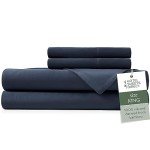 Hotel Sheets Direct 4 Piece Bed Sheet Set King, 100% Viscose Derived from Bamboo Sheets Set with 2 Pillowcases, Cooling & Breathable Luxury Bedding, Moisture-Wicking & Silky Soft Texture, Navy Blue