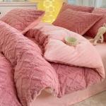 Milk Fleece Single Duvet Cover Autumn/winter Thickened Warm Solid Color Duvet Cover Bedding for Double Use
