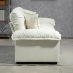 84' Chenille Recliner Sofa with 2 Pillows & Memory Foam - Beige