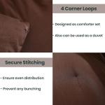 Paxrac Earthy Brown Comforter Queen Size, Neutral 3 Pieces Comforter Set, Lightweight Solid Bedding Set, All Seasons Soft Fluffy Queen Comforter Set (90x90In Comforter & 2 Pillowcases)