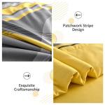 Anibedding Yellow Comforter Set Queen Size,8 Pieces Bed in a Bag Patchwork Striped Bedding Sets,Boho Soft Microfiber Bedding Set for All Season(90"×90")