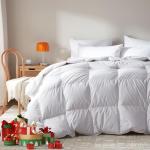 WENERSI Goose Feather Down Comforter Queen Size,100% Organic Cotton Duvet Insert,All-Season Luxury Duvet Insert with Baffle Box Design, 750+Fill Power Hotel Collection Bedding Comforter