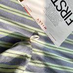 1pc Blue Stripe Cotton Duvet Cover 150x200 Queen Size Japanese Style housse de couette Skin friendly Breathable Comforter Sets