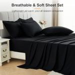 Easthome King Comforter Set 7 Pieces - Ultra-Soft Bed in a Bag King Size, Cozy Luxury Bedding Sets with All Season Comforter, Flat Sheet, Fitted Sheet, 2 Pillow Shams & 2 Pillowcases, Black