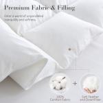SHOUREN White Luxurious Goose Feather Down Fiber Comforter, All Season Hotel Collection Bed Comforter，Ultra Soft 100% Cotton Duvet Insert with Corner Tabs, Queen Size 90"X90"