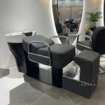 Hair Salon Half Lying Shampoo Chair Special Hairdressing Barber Shop Soft Pillow Stainless Steel Flushing Bed