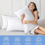 JOLLYVOGUE Pillows Queen Size Set of 2, Hotel Collection Bed Pillows for Side, Back, and Stomach Sleepers, Fluffy and Supportive, Down Alternative Microfiber Filled Sleeping Pillow
