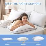 JOLLYVOGUE Pillows Queen Size Set of 2, Hotel Collection Bed Pillows for Side, Back, and Stomach Sleepers, Fluffy and Supportive, Down Alternative Microfiber Filled Sleeping Pillow