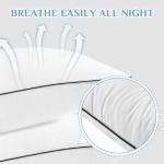 JOLLYVOGUE Pillows Queen Size Set of 2, Hotel Collection Bed Pillows for Side, Back, and Stomach Sleepers, Fluffy and Supportive, Down Alternative Microfiber Filled Sleeping Pillow