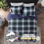 Madison Park Essentials Parkston Plaid Comforter, Matching Sham, 3M Scotchguard Stain Release Cover, Hypoallergenic All Season Bedding-Set, Full/Queen, Navy, 3 Piece