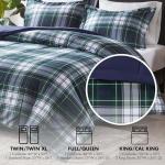 Madison Park Essentials Parkston Plaid Comforter, Matching Sham, 3M Scotchguard Stain Release Cover, Hypoallergenic All Season Bedding-Set, Full/Queen, Navy, 3 Piece