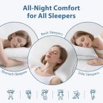 JOLLYVOGUE Pillows Queen Size Set of 2, Oeko-Tex Certified Bed Pillows for Side, Back, and Stomach Sleepers - Medium Support Down Alternative Filling, Machine-Washable