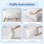 JOLLYVOGUE Pillows Queen Size Set of 2, Oeko-Tex Certified Bed Pillows for Side, Back, and Stomach Sleepers - Medium Support Down Alternative Filling, Machine-Washable