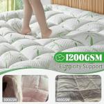 Mattress Topper Queen Size,Viscose Made from Bamboo Pillow Top Mattress Topper,1200 GSM Cooling Mattress Pad,2In Extra Thick Pillow Top for Back Pain with 8"-18" Deep Pocket(60"x80")