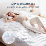 Bedsure Full Size Mattress Pad - Quilted Fitted Mattress Topper Protector with 8-21 Inches Deep Pocket, Noiseless Breathable Bed Cover Padded, Machine Washable, White, 54x75 Inches