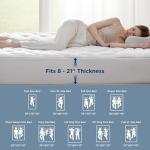 Bedsure Full Size Mattress Pad - Quilted Fitted Mattress Topper Protector with 8-21 Inches Deep Pocket, Noiseless Breathable Bed Cover Padded, Machine Washable, White, 54x75 Inches