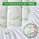 Mattress Topper Queen Size,Viscose Made from Bamboo Pillow Top Mattress Topper,1200 GSM Cooling Mattress Pad,2In Extra Thick Pillow Top for Back Pain with 8"-18" Deep Pocket(60"x80")