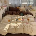 Brown Stripe Bedding Comforter Set Pillowcase bed sheet Single Full Size Bed Linen Duvet Cover Set Queen/King Double Single Bed