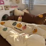 Brown Stripe Bedding Comforter Set Pillowcase bed sheet Single Full Size Bed Linen Duvet Cover Set Queen/King Double Single Bed