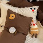 Brown Stripe Bedding Comforter Set Pillowcase bed sheet Single Full Size Bed Linen Duvet Cover Set Queen/King Double Single Bed