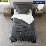 Utopia Bedding Sherpa Blanket Twin Size (Grey, 60x80 Inches) - Soft Lightweight Plush Fleece Reversible Winter Blanket for Bed, Sofa, Couch, Camping and Travel