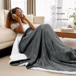 Utopia Bedding Sherpa Blanket Twin Size (Grey, 60x80 Inches) - Soft Lightweight Plush Fleece Reversible Winter Blanket for Bed, Sofa, Couch, Camping and Travel