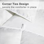 ALPSWAN Goose Feather Comforter Queen Size, White Polyester Cotton Duvet Insert, All Season Hotel Bedding Down Comforter with Corner Tabs (White Polycotton-50% Goose Feather Filled, Queen)