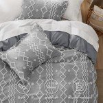 Bedsure Boho Duvet Cover Queen Size - Cationic Dyed Tufted Duvet Cover Set, 3-Piece Shabby Chic Boho Bedding for All Seasons (Dark Grey, 90" x 90")