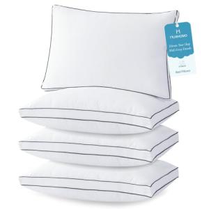 MUXHOMO Bed Pillows Queen Size Set of 4, Hotel Collection Sleeping Pillows 4 Pack for Side and Back Sleepers, Down Alternative Plump Filling, 20 x 30 Inches