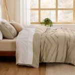 Bedsure Cotton Duvet Cover King Size - Tufted Geometry Duvet Cover Set, 3-Piece Soft and Breathable Boho Bedding Set for All Seasons (Nomad, King, 104"x90")