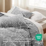 Bedsure Boho Duvet Cover Queen Size - Cationic Dyed Tufted Duvet Cover Set, 3-Piece Shabby Chic Boho Bedding for All Seasons (Dark Grey, 90" x 90")