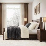 UGG 16802 Euphoria Plush Faux Fur Reversible Throw Blanket for Luxury Hotel Style Couch or Bed Blankets Cozy Machine Washable Luxurious Fuzzy Fluffy Sofa Throws, 50 x 70-Inch, Charcoal