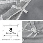 Bedsure Boho Duvet Cover Queen Size - Cationic Dyed Tufted Duvet Cover Set, 3-Piece Shabby Chic Boho Bedding for All Seasons (Dark Grey, 90" x 90")