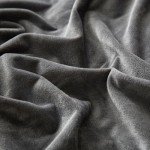 SE SOFTEXLY Velvet Duvet Cover Queen Size, Soft Flannel Duvet Cover 3Pcs Solid Breathable Silky Velour Comforter Cover, Luxury Cozy Winter Duvet Cover Set with 2 Pillowcases, 90" x 90", Charcoal Grey