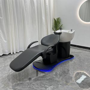 Electric lift shampoo bed, special for barber shop and hair salon, high-end semi-lying silicone pillow,ceramic basin,shampoo bed