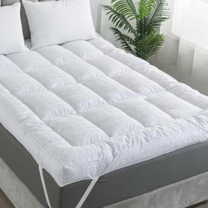 5 Inch Duck Feather Bed, 100% Cotton Mattress Topper, Extra Thick 2500gsm Overfilled Pillow Top, Hotel Collection