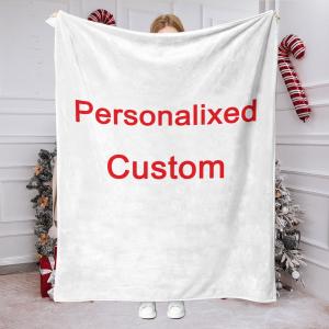 1 Piece of Customized Personalized Blanket Upload Pictures DIY Flannel Blanket - Customized Warm Photos, Soft and Warm, Suitable for Sofa, Bed, Office, Car and Outdoor Travel - Halloween, Thanksgiving, Birthday, Wedding, Couple, Valentine's Day, Graduation, Party Festival Perfect Gift for Men and Women