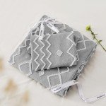 Bedsure Boho Duvet Cover Queen Size - Cationic Dyed Tufted Duvet Cover Set, 3-Piece Shabby Chic Boho Bedding for All Seasons (Dark Grey, 90" x 90")