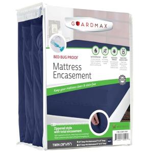 Guardmax Jersey Knitted Twin Zippered Mattress Encasement - Waterproof & Bed Bug Proof Mattress Protector - Comfortable, Soft, and Noiseless Zippered Bedding - Dust Mite Proof (39 x 75 x 10)