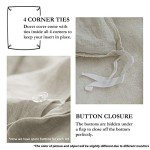 Simple&Opulence 100% Linen Duvet Cover Set with Embroidery Washed - 3 Pieces (1 Duvet Cover with 2 Pillow Shams) with Button Closure Soft Breathable Farmhouse - Linen, King Size