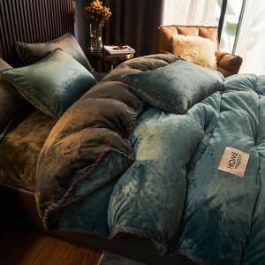 Winter Plush Couple Bed Duvet Cover Bedspreads For Single Double Queen King Bed Velvect Warm Soft Nordic Couple Bed Quilt Cover