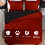 downluxe King Size Comforter Set - Red and Black King Comforter, Soft Bedding Sets for All Seasons - 3 Pieces - 1 Comforter (104"x92") and 2 Pillow Shams(20"x36")