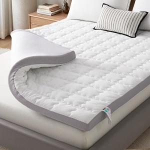 SAPHREAS 4 Inch Memory Foam Mattress Topper King Size, Back Pain & Pressure Relief, 3" Cooling Memory Foam and 1" Soft Ventilated Mattress Pad Cover, 5-Zone Egg Crate Bed Topper