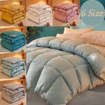 1Pc New Solid Color Duvet White Goose Down Fluffy Quilted Comforter Light and Warm Full Thick Blanket Duvet Comforters حشوة لحاف