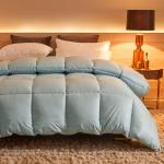 1Pc New Solid Color Duvet White Goose Down Fluffy Quilted Comforter Light and Warm Full Thick Blanket Duvet Comforters حشوة لحاف