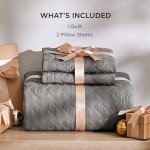 Bedsure Quilts King Size - Lightweight Bedspreads King Size with Basket Weave Pattern, Soft Quilt Bedding Set, Grey Comforter Set Coverlet for All Seasons with 2 Pillow Shams