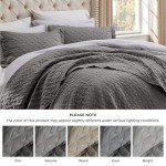 Bedsure Quilts King Size - Lightweight Bedspreads King Size with Basket Weave Pattern, Soft Quilt Bedding Set, Grey Comforter Set Coverlet for All Seasons with 2 Pillow Shams